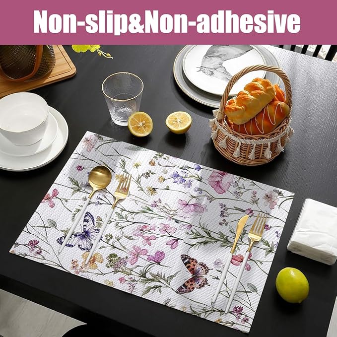 Drawer and Shelf Liner for Kitchen Cabinets,Non-Adhesive Drawer Liner,Non-Slip Floral Shelf Liners,Strong Grip Waterproof Easy to Clean Cabinet Liners for Drawers Cupboard Shelves 12IN×16.4FT - Image 3