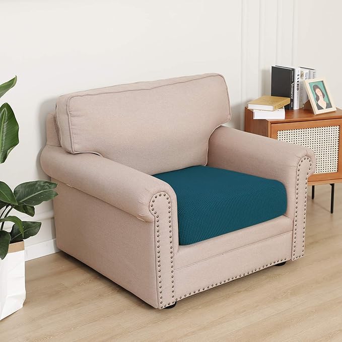Easy-Going Stretch Cushion Cover Sofa Cushion Furniture Protector Sofa Seat Sofa slipcover Sofa Cover Soft Flexibility with Elastic (Chiar Cushion,Peacock Blue) - Image 2
