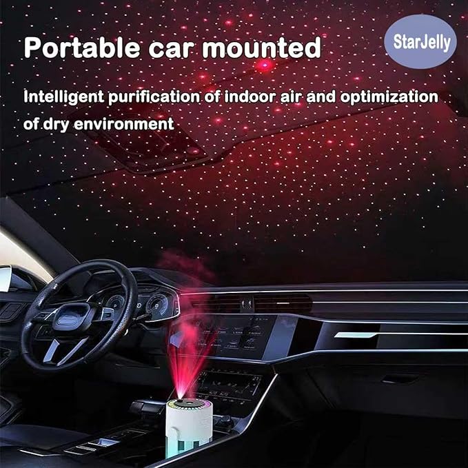 Portable Starry Sky Projection Humidifier, USB Mini Humidifier, 360° Rotating Nozzle, Colorful Lights, Anti-Clogging Technology, Ultra-Quiet Design, Suitable for Offices, Bedroom, Desktops. (02 Pink) - Image 6