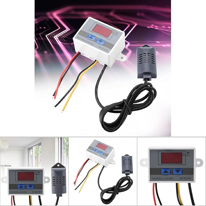 FTVOGUE XH-W3005 Digital Humidity Controller Humidity Controller Humidity Control Switch 0~99%RH 12V 24V 220V[220V] Temperature and Humidity Sensor - Image 4