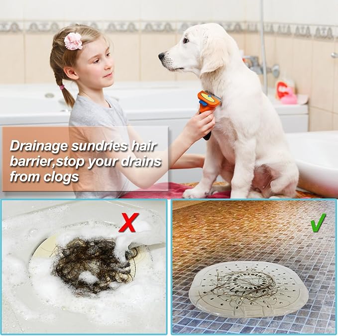 Hair Catcher Square Silicone Hair Stopper Shower Drain Hair Catcher with Suction Cup Easy to Install and Clean Suit for Bathroom Bathtub and Kitchen(Upgraded Strong Suction 2 Pack(Traffic Black Grey) - Image 2