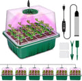 YAUNGEL Seed Starter Tray with Grow Light, 6 Pack Seed Starter Kit with Timing Controller Adjustable Brightness, Thicken Seedling Starter Trays with Humidity Domes Heightened Lids, Gift Box by YAUNGEL