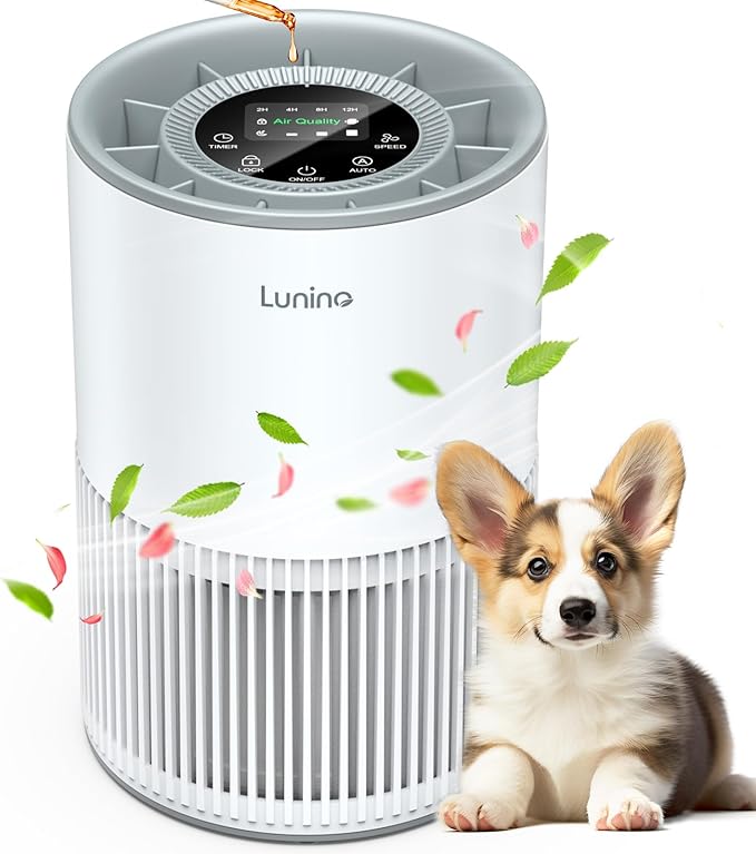 Air Purifiers for Home Large Room up to 1200ft², LUNINO H13 True HEPA Air Purifier for Bedroom with Fragrance Function, Air Quality Sensor, Sleep Mode, Air Cleaner for Pet Dander, Odor, Dust, Smoke by LUNINO