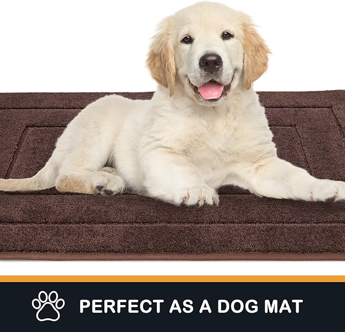 PURRUGS Dirt Trapping Door Mat 32" x 70", Non-Slip/Skid Machine Washable Entryway Rug, Dog Doormat, Super Absorbent Welcome Mat for Muddy Wet Shoes and Paws, Brown - Image 4