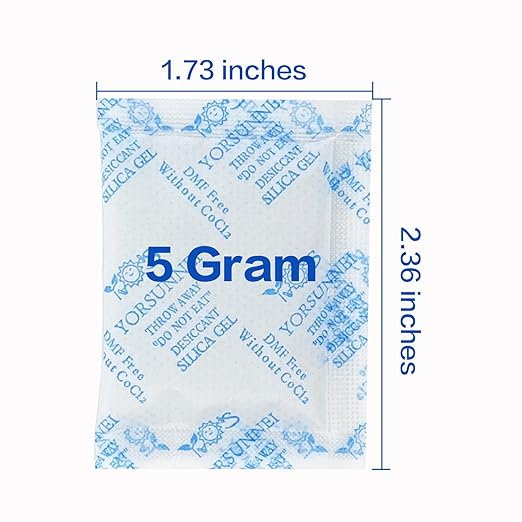 Silica Gel Packets, 5 Gram Desiccants Packs, Moisture Absorbers, Food Grade Silica Gel Desiccant for Storage, Silica Packets for Moisture Control[200 Packs] - Image 2