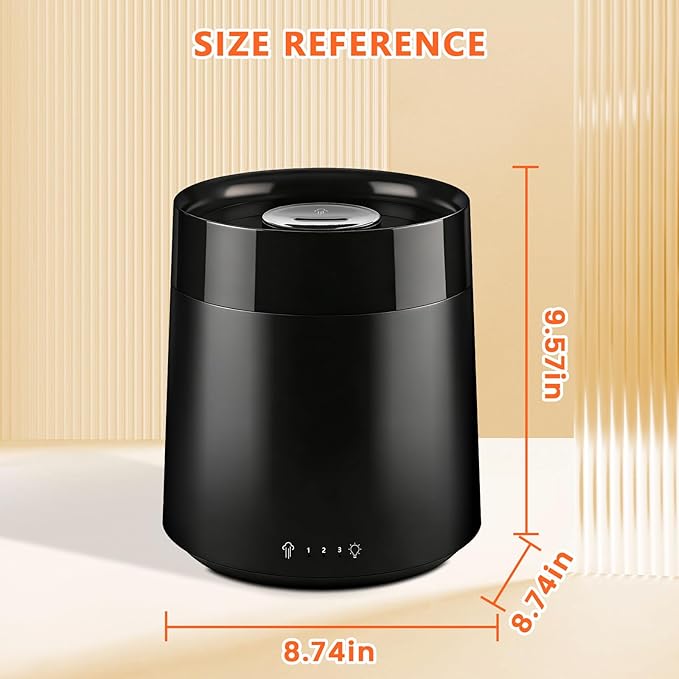 Humidifiers for Bedroom Home,3L Top Fill Cool Mist Humidifier for Baby Nursery,Essential Oil Diffuser for Large Room,3 in 1 uiet Ultrasonic Humidifier for,Office,Plant,Nursery,BPA FREE(Black) - Image 3