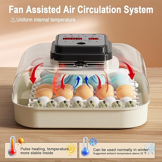 35 Eggs Incubators for Hatching Eggs,Egg Incubator with Automatic Egg Turning and Humidity Control,Chicken Egg Incubator with Egg Candler, Incubator for Chicken, Duck, Goose, Pigeon, Quail - Image 2