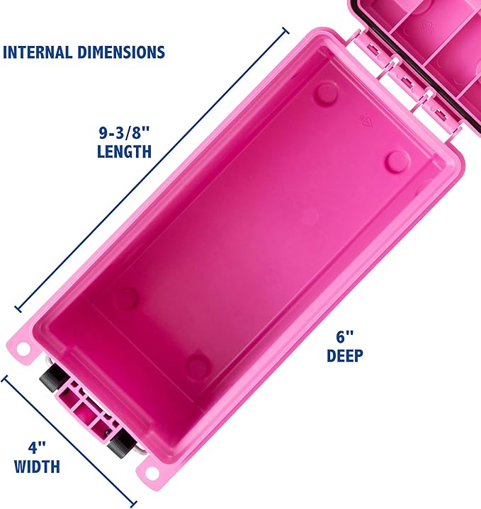 Sheffield 12631 Ammo Storage Box, Stackable .30 Cal Field Boxes, Water and Dust Resistant, Lockable Storage Box with Handle, Secures Hunting Gear, Supplies, and Bullets, Made in USA, Pink, 1-Pack - Image 3