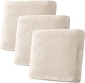 H.VERSAILTEX Velvet Stretch Couch Cushion Cover Plush Cushion Slipcover for Chair Loveseat Sofa Cushion Furniture Protector Seat Cushion Sofa Cover (3 Piece XL Sofa Cushion Covers, Ivory) by HVERSAILTEX