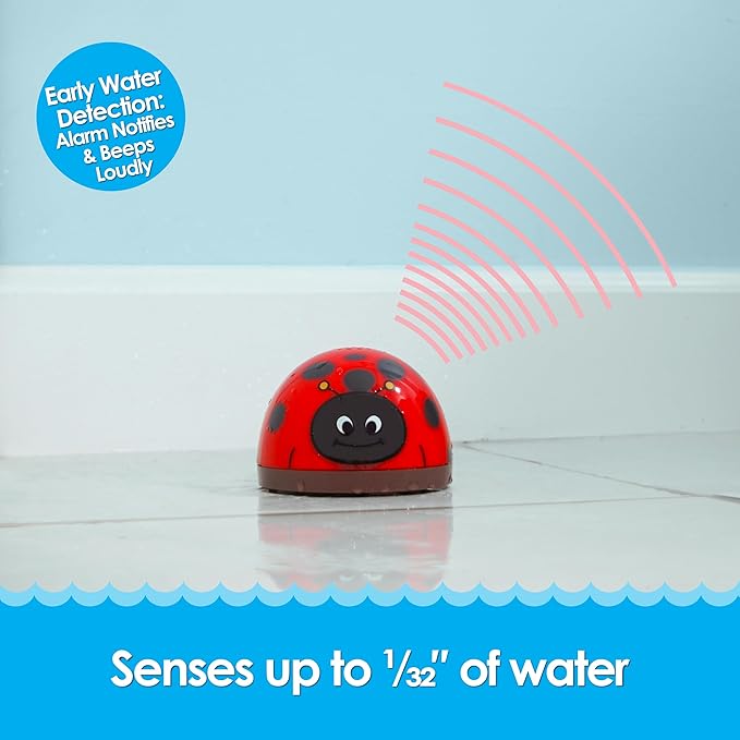 Water Leak Monitoring Sensor with Alarm 3 Pack- Leak Bug Electronic Flood Detector- Senses as Little as 1/32" of Water - Warning Overflow Alert Sensor Beeps Loudly in Home, Basement- Battery Powered - Image 2