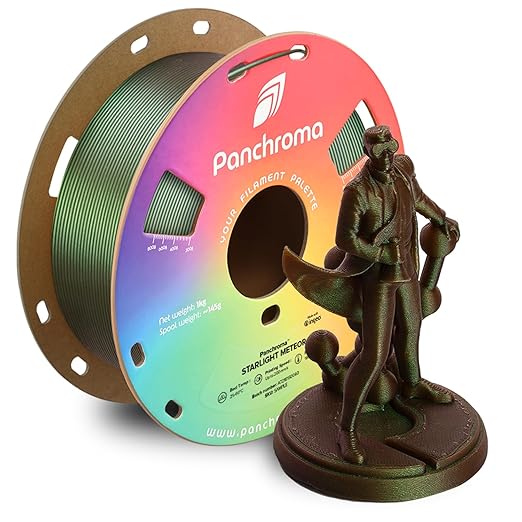 Polymaker Panchroma Green Color Changing PLA, 1.75mm, 1KG, Glitter Starlight Meteor 3D Printer Filament, Hides Layer Lines, Easy to Print, Tangle Free, AMS Compatible, Works with Most FDM Printers by Polymaker