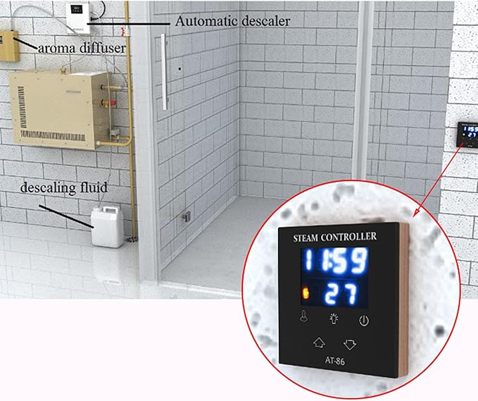 at Series steam Bath Generator AT-86 Controller, Sauna Heater Temperature Controller, Touch Screen Temperature Controller, Sauna Control Panel, Sauna Accessories - Image 7