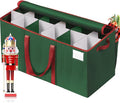 Nutcracker and Figurine Collectibles Storage Box， Large Ornament Storage Organizer Stores Up to 12 Holiday Figurines-Carolers, Santa Figure, or Nut Cracker Ornaments (Green/15 Inches) by Unknown