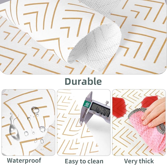 Shelf Liner for Kitchen Cabinets Non Adhesive Drawer Liner Gold Arrow Non-Slip Thickened Shelf Liner Paper Strong Easy to Clean for Tool Box Refrigerator with Knife and Tape Measure 12 inche x 20 feet - Image 5
