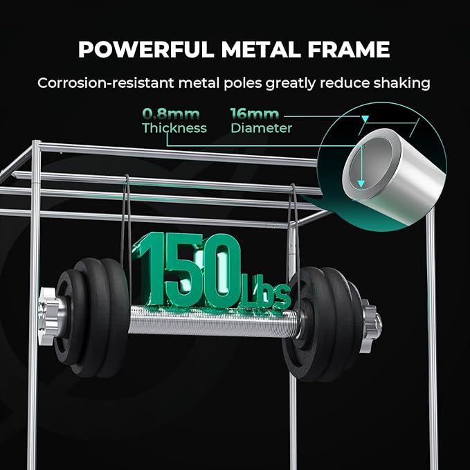 MARS HYDRO 4x2x6 Grow Tent Pro,48"x24"x71" 2000D Thickened Polyester Canvas & High Reflective Mylar, Larger Observation Window, Controller & Socket Hanger,for TSL2000/SP3000 Indoor Plant Growing - Image 7