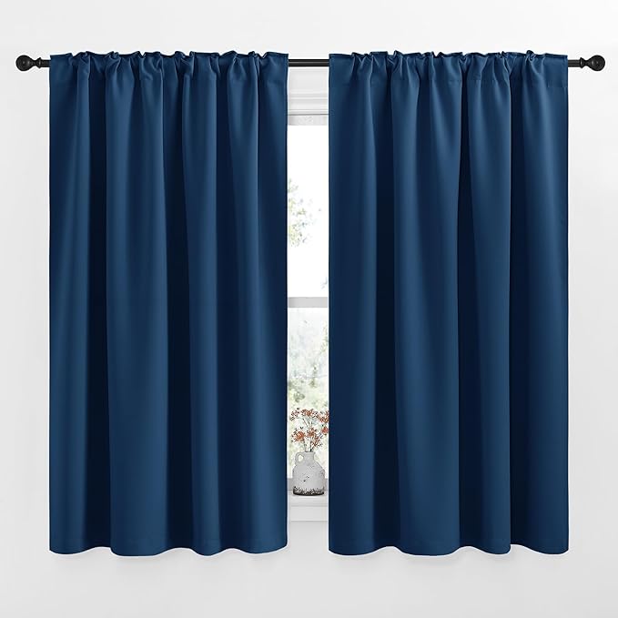 NICETOWN Blackout Curtains Window Drapes - (Moroccan Blue Color) 52 inches W by 54 inches L, Set of 2, Blackout Curtain Panels for Boy's Nursery - Image 2