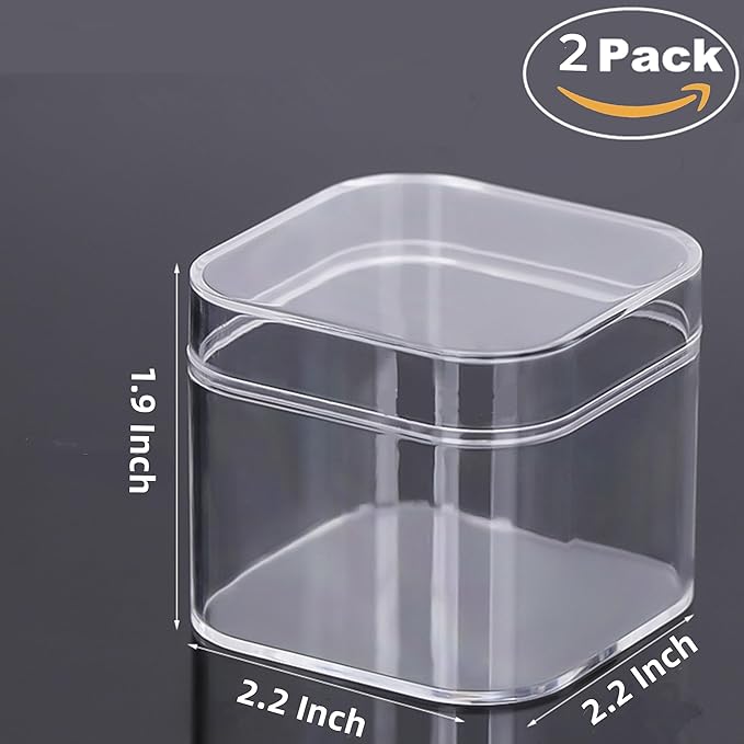 Small Acrylic Box Clear Display Box with Lid Jewelry Storage Organize Container Wedding Party Gift Boxes - Image 2