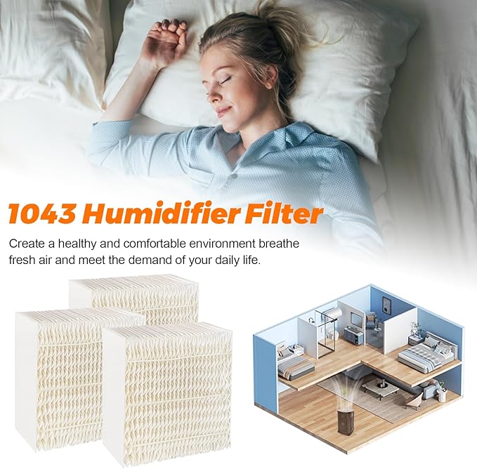 Blutoget 1043 Humidifier Wick Filters 3 Pack Replacement for Essick Air AIRCARE EP9500 EP9700 EP9800 EP9R500 EP9R800 821000 826000 826800 831000 &Bemis Space Saver 800 8000 Series Humidifiers - Image 7