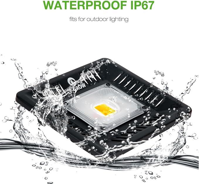 Waterproof 100W LED Grow Light Full Spectrum, CFGROW 3500K White COB LED Grow Light, Natural Heat Dissipation Without Noise, Suitable for Plants All Growing Stage Indoor or Outdoor. - Image 3