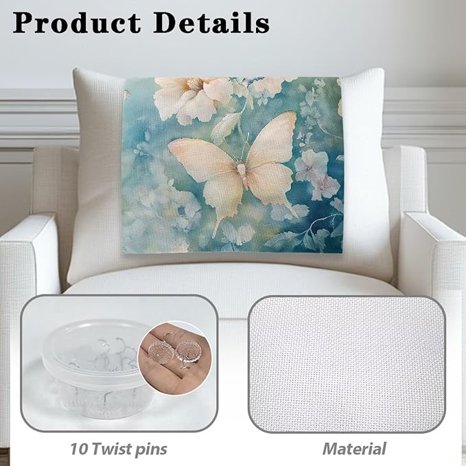 Butterfly Flower Headrest Cover Sofa Headrest Protective Covers Anti-Fade Couch Back Cover Washable Chair Headrest Protector Cover for Home & Office Furniture - Image 5