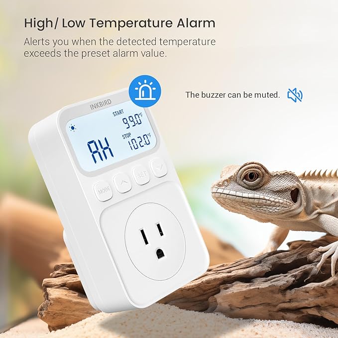 INKBIRD Digital Thermostat Outlet Temperature Controller Outlet Socket Heating/Cooling Control 1200W 10A Backlit Display - Image 6