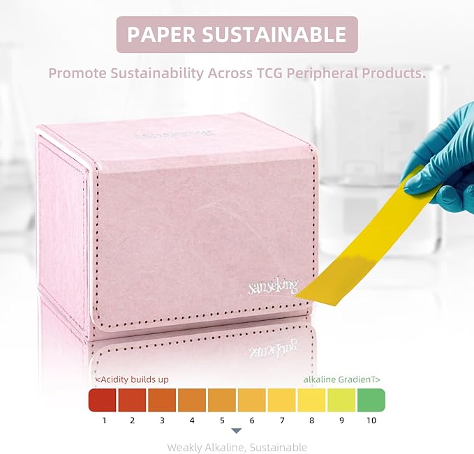 Magic Card Deck Box for MTG Single Deck Card Box fits 100+ TCG Sleeved Cards Tyvek® Paper Card Box Top Loading Card Boxes Magic Gift for MTG TCG CCG (Horizontal,Pink) - Image 5