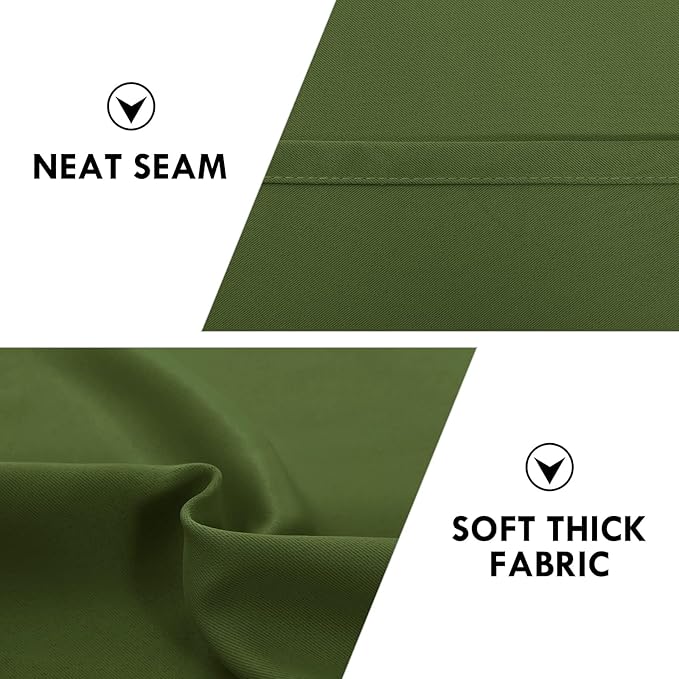 DWCN Blackout Curtains for Living Room Thermal Insulated, Energy Saving & Noise Reducing Bedroom Curtains, Olive Green, W 70x L 63 Inch, Set of 2 Rod Pocket Curtain Panels - Image 6