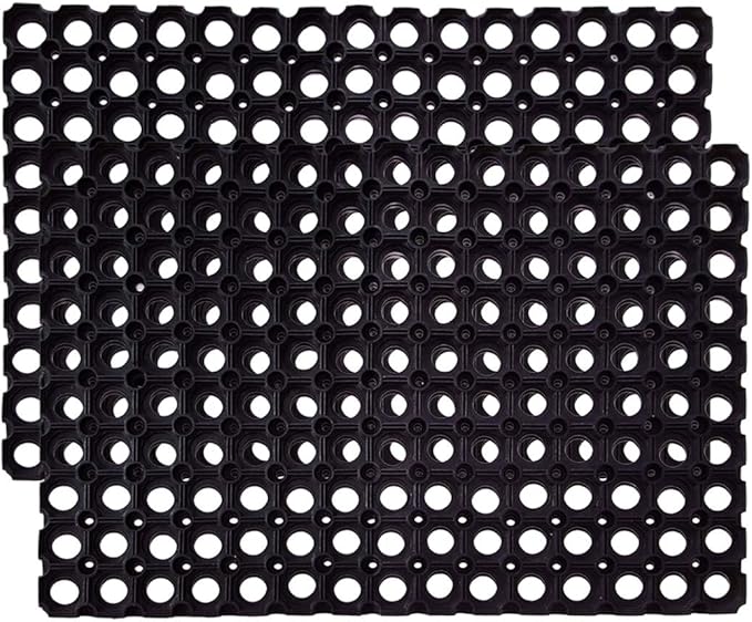 SafetyCare Interlocking Rubber Drainage Floor Mat - Anti-Fatigue - 24 x 16 inches - 2 Mats by SafetyCare