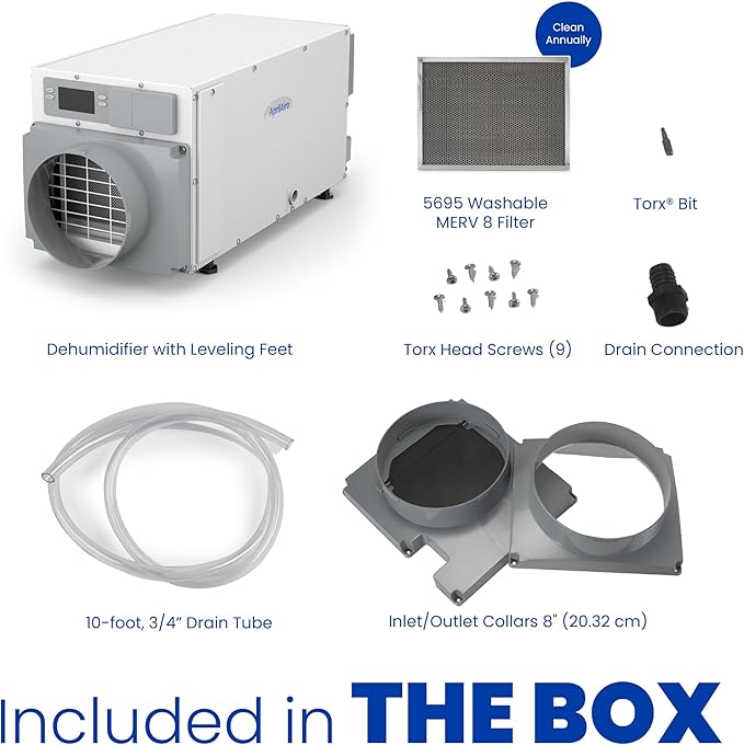 AprilAire E070 Pro 70-Pint Crawl Space Dehumidifier with Drain Hose, Commercial-Grade Whole-House Dehumidifier for Crawlspace, Basement, or Whole Home up to 2,200 sq. ft. - Image 13