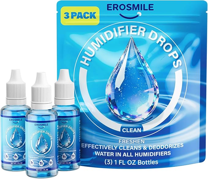 Humidifier Cleaner Drops [3 Pack] Humidifier Water Treatment Cleaning Drops for All Makes & Models - Slows Buildup & Scaling - Cleans & Deodorizes Water, 300+ Day Supply by Unknown