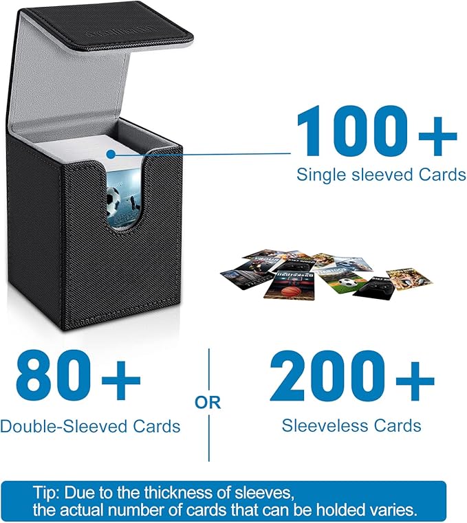 Mlikero 4 Pack Card Deck Box, Commander Deck Box Holds 400+ Single Sleeved Cards with 4 Dividers, Leather Magnetic Card Box Fit for MTG, TCG - Image 3