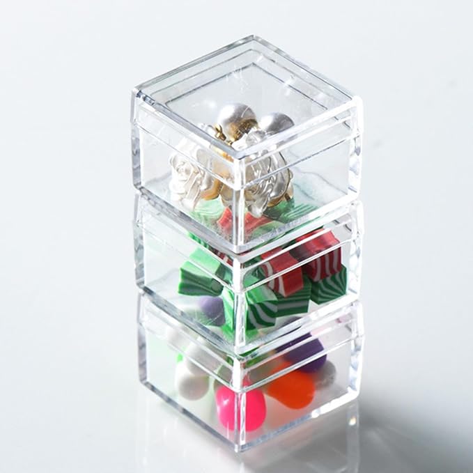 KissYou Small Acrylic Box with Lid Clear Candy Boxes for Display Party Decoration Plastic Square Cube - Image 3