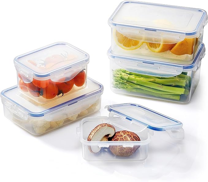 LOCK & LOCK Easy Essentials Food Storage lids/Airtight containers, BPA Free, Square-29 oz-for Veggies, Clear - Image 5