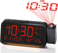 Roxicosly Projection Alarm Clock for Bedroom Ceiling, 118 dB Super Loud for Heavy Sleepers, 6.7" Large Digital Dimmable Display with Day Date Indoor Temp Humidity, Dual Alarms Adjustable Volume by Roxicosly