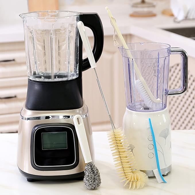 Portable Blender Cleaning Brush Set of 4 - With Hanging Hole - Long Handle - For Water Bottles & Blenders - Image 2