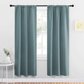 NICETOWN Greyish Blue Blackout Curtains Panels for Window, Thermal Insulated Rod Pocket Blackout Drapes/Draperies for Living Room (2 Panels, W34 x L72 inches) by NICETOWN