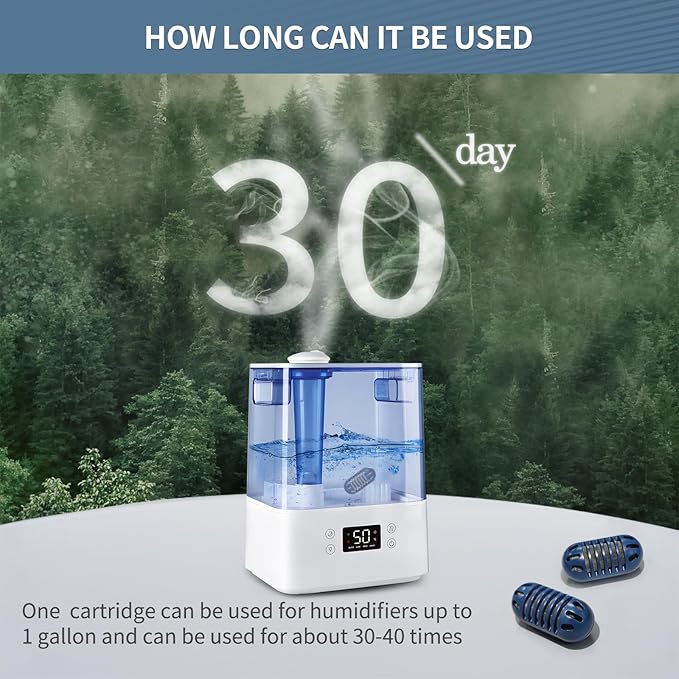 Demineralization Cartridge for Humidifier Compatible with HoMedics Total-Comfort Ultrasonic Humidifier: 20- Pack Demineralizer Tablets Filter Replacement for Water Decalcification, Remove Odor - Image 6