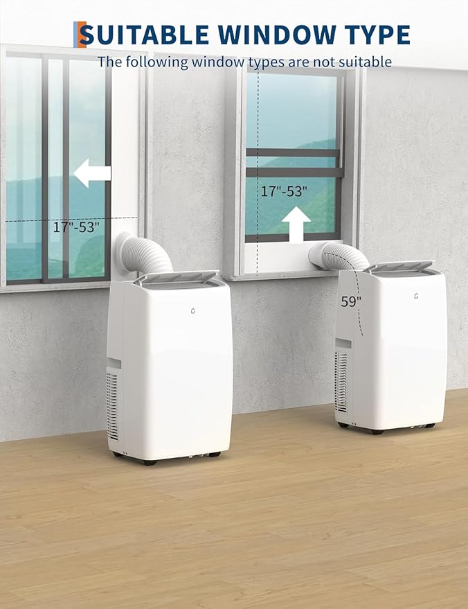 14000 BTU Portable Air Conditioner - 3 in-1 AC Unit with Dehumidifier & Fan, Cools Up to 750 Sq Ft, Quiet 52dB, Easy Install Kit for Home/Garage/Apartment - Image 7