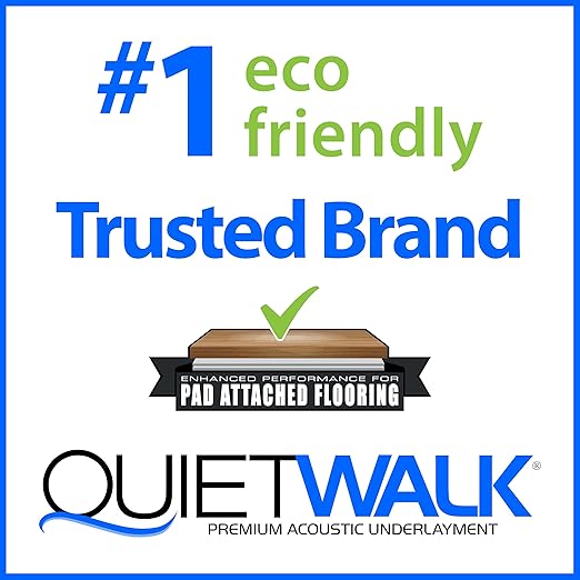 QuietWalk Underlayment 100 sq ft – 3 mm Thick – for Laminate & Hardwood Floors – Approved for Pre-Attached Pad – Recycled Fiber – Floating Install – Sound & Moisture Barrier – Made in USA - Image 2