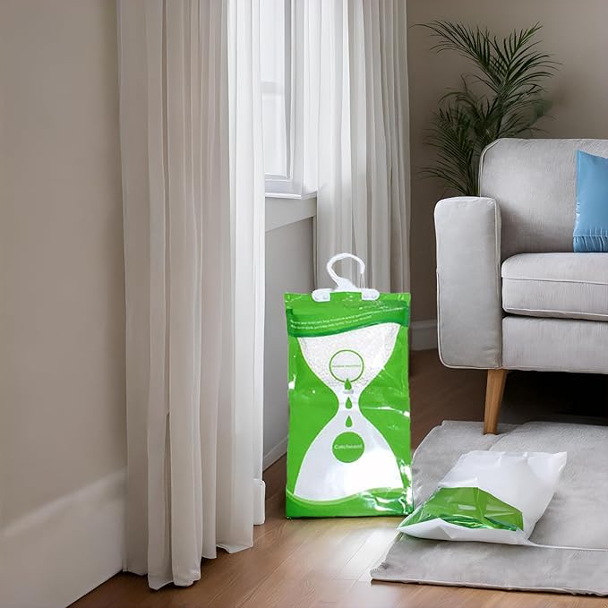 Hanging Moisture Absorber,Hanging Dehumidifier Bags for Closet,Bedroom and Kitchen,Fragrance Free-5 Packs,Moisture Absorb(Green) - Image 3