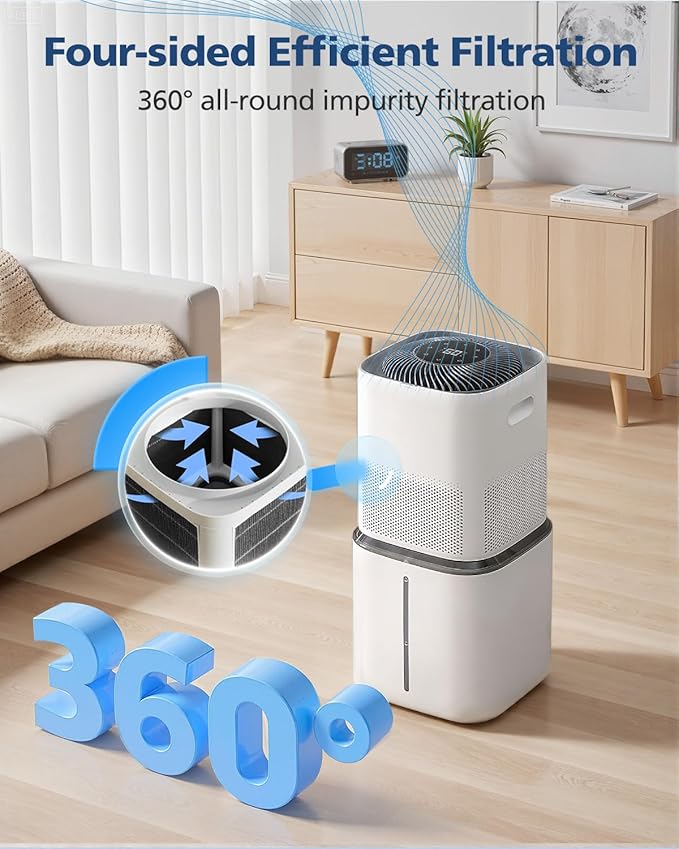 6000S Filter Replacement Compatible with LEVOIT Superior 6000S Smart Evaporative Humidifier, 8 Pack Wick Filters+ 6 Pack Top Fill Filters, Gray - Image 3