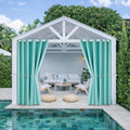 DIVA EN CAMINO DEC Outdoor Patio Curtain Waterproof Darkening Thermal Insulated Indoor Curtains for Bedroom, Porch, Living Room, Pergola, Cabana, W84 x L95, Teal Blue, Set of 2 Panels by DivaenCamino