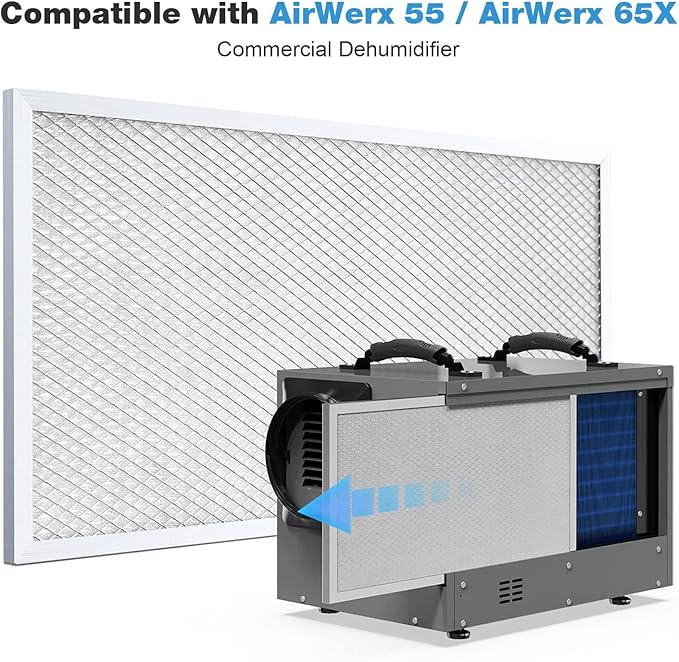 BASEAIRE 4 Pack MERV-8 Filter Replacement Set for Crawl Space/Basement Dehumidifiers Airwerx55, Airwerx65X - Image 2