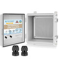 TICONN Outdoor Electrical Box Waterproof, Junction Box IP67 ABS Plastic Enclosure with Hinged Cover with Mounting Plate, Wall Brackets, Cable Glands (Off-White, 11.8"x11.8"x7.1") by TICONN