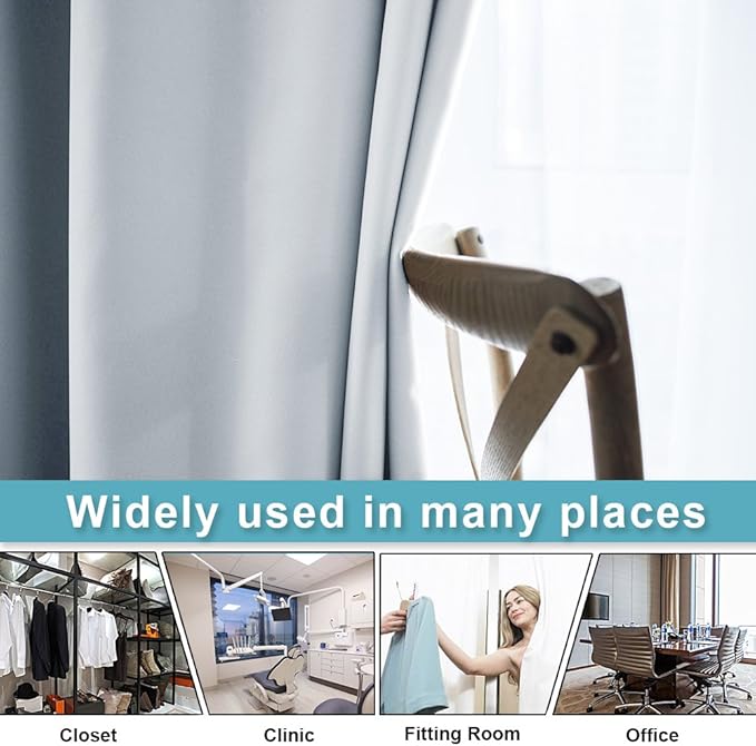 RYB HOME Room Dividers Screen -Room Darkening Blinds & Shades Wall Divider Space Seperating Drapes for Shared Bedroom Living Room Home Theatre Office, 1 Pc, Grayish White, W 60 x L 108 inch - Image 3