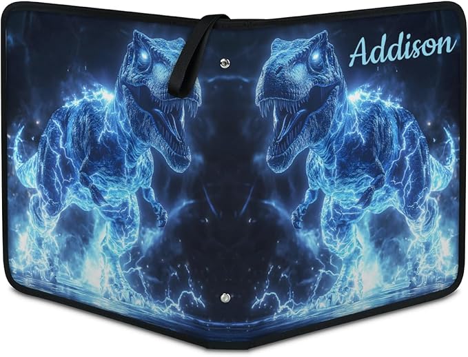 Custom Dinosaur Card Binder, 9-Pocket Trading Card Binder, Personalized Card Holder Fits 900 Cards with 50 Sleeves, Storage Album Case for TCG, MTG, Sports Cards - Image 2