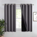 NICETOWN 100% Blackout Curtain with Black Liners, Thermal Insulated Full Blackout 2-Layer Lined Drape, Noise Cancellation Window Drapery for Dining Room (Grey, 1 Panel, 52-inch W by 54-inch L) by NICETOWN