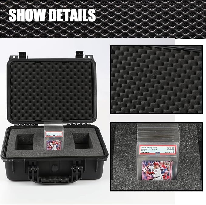 G-PLUS Graded Card Storage Box Compatible with BGS PSA SGC FGS Weatherproof Graded Sports Trading Cards(Large, Black) - Image 4