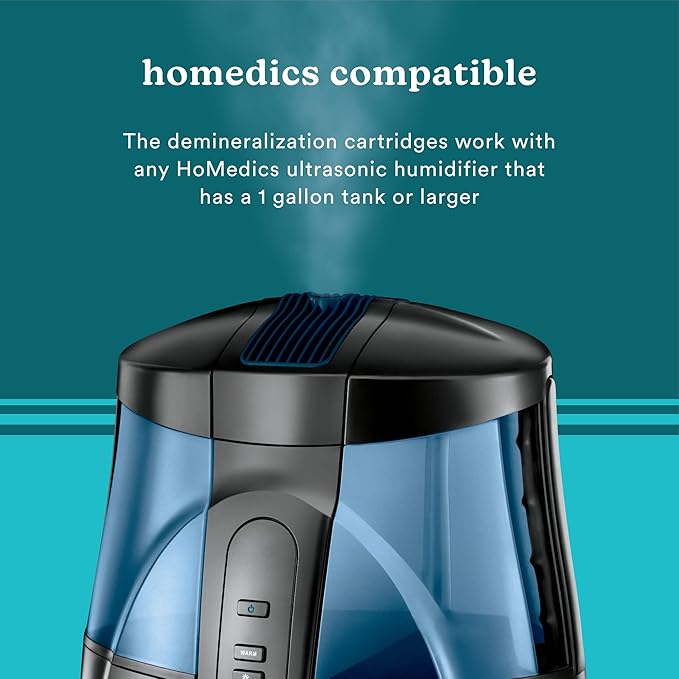 HoMedics Demineralization Cartridge for Ultrasonic Humidifiers – 4-Pack Humidifier Filter Replacements, Filters Mineral Deposits and Purifies Water in Air Humidifiers for Bedroom, Plants, Office Blue - Image 7