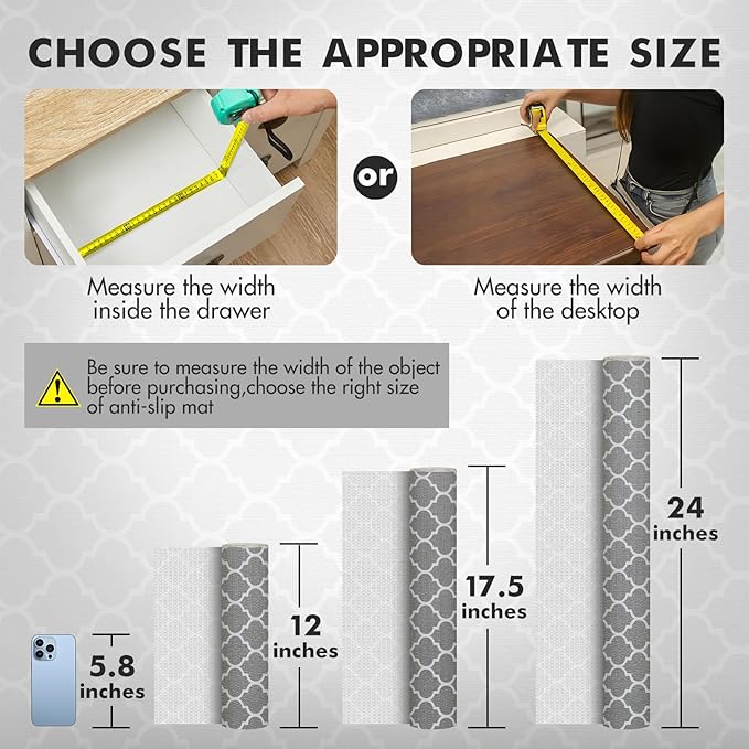 Viseeko Shelf and Drawer Liner for Kitchen Cabinet, Non-Adhesive Cabinet Liners for Shelves, Strong Grip Shelf Paper Non-Slip Waterproof Easy to Cut for Dresser Cupboard, Quatrefoil, 12 in x 20 ft - Image 4